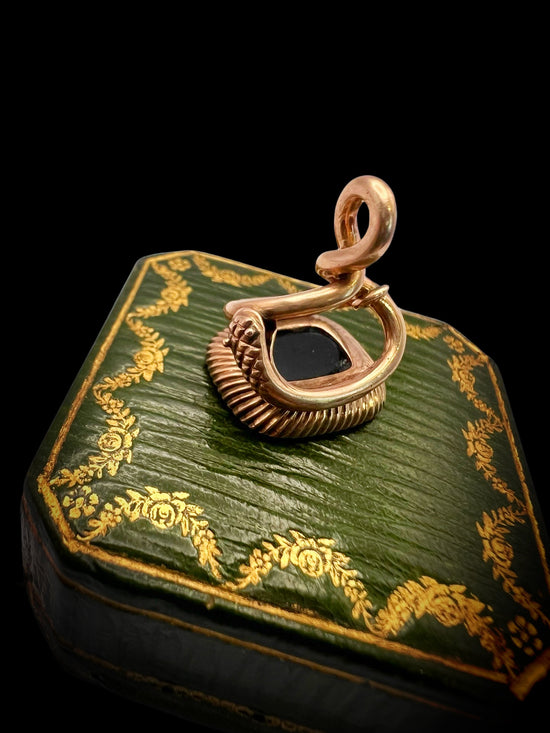 VICTORIAN SNAKE FOB WITH REBUS INTAGLIO
