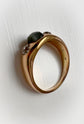 CATS EYE CHRYSOBERYL & OLD CUT DIAMOND GYPSY RING