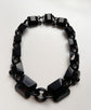 VICTORIAN WHITBY JET GEOMETRIC COLLAR NECKLACE