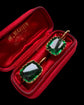EARLY VICTORIAN GREEN PASTE EARRINGS