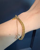 ANTIQUE FRENCH 18CT GOLD REEDED CURB WITH PADLOCK & KEY
