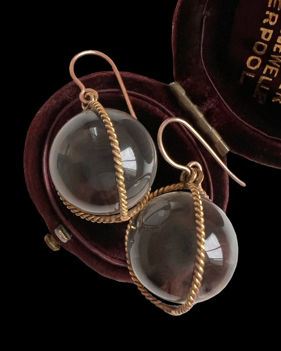 VICTORIAN HIGH CARAT GOLD POOL OF LIGHT EARRINGS