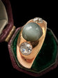CATS EYE CHRYSOBERYL & OLD CUT DIAMOND GYPSY RING