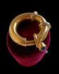 HUGE VINTAGE 18CT GOLD & SAPPHIRE BOLT RING