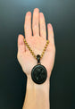 LARGE WHITBY JET ‘TULIP’ LOCKET