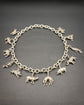 VICTORIAN ANIMAL CHARM CHUNKY SILVER NECKLACE