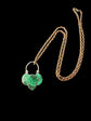 VICTORIAN MALACHITE & SILVER PADLOCK PENDANT