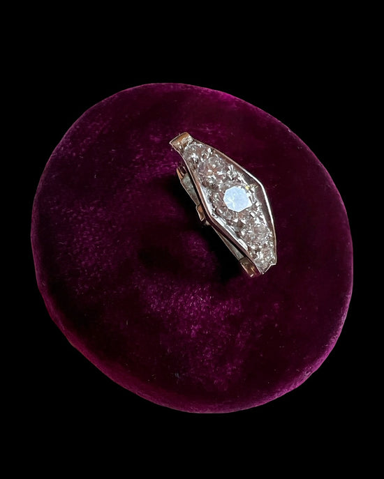 ANTIQUE DIAMOND & 18CT GOLD CLIP BAIL