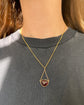 ANTIQUE GARNET & DIAMOND HEART PENDANT