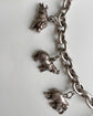 VICTORIAN ANIMAL CHARM CHUNKY SILVER NECKLACE