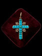 VICTORIAN TURQUOISE & DIAMOND CROSS PENDANT