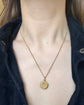 ANTIQUE DIAMOND SET 15CT GOLD DISC PENDANT