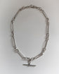 ANTIQUE CHUNKY SILVER PAPERCLIP ALBERT CHAIN