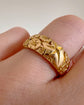 ANTIQUE CHUNKY ‘IVY & ROSE’ MOTIF 18CT GOLD RING