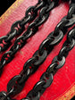 VICTORIAN WHITBY JET CHUNKY MARINER LINK CHAIN