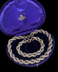 SUPER CHUNKY VINTAGE SILVER TWIST CHAIN & BRACELET SET