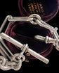 ANTIQUE SILVER PAPERCLIP ALBERT T-BAR CHAIN
