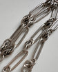 VICTORIAN SILVER PAPERCLIP & LOVERS KNOT ALBERT CHAIN