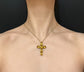 GEORGIAN FACETED PASTE CROSS PENDANT