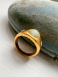 VICTORIAN CHRYSOBERYL CATS EYE & DIAMOND GYPSY RING