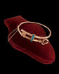 ANTIQUE 15CT GOLD & TURQUOISE KEY BANGLE