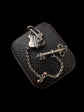 19TH CENTURY SILVER PADLOCK & KEY BROOCH