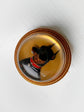 VICTORIAN ESSEX CRYSTAL / REVERSE INTAGLIO PINSCHER DOG BROOCH