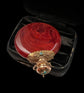 EARLY 19TH CENTURY FRENCH MARBLE GLASS & GOLD SCENT BOTTLE PENDANT