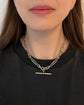 VICTORIAN SILVER TROMBONE & LOVERS KNOT ALBERT CHAIN