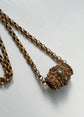 GEORGIAN REGENCY HIGH CARAT GOLD & TURQUOISE SLIDER PENDANT