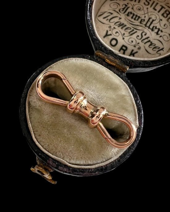 VICTORIAN 9CT GOLD DOUBLE DOG CLIP