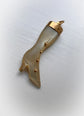 EARLY VICTORIAN MOTHER OF PEAL & HIGH CARAT GOLD BOOT PENDANT