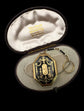 EARLY 19TH CENTURY SWISS ENAMEL COMPACT/MIRROR PENDANT
