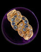 ANTIQUE DIAMOND & SAPPHIRE 18CT GOLD CHAIN RING