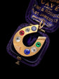 VICTORIAN 18CT GOLD & MULTICOLOUR PASTE HORSESHOE PENDANT