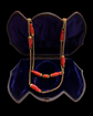 EARLY 19TH CENTURY CARVED CORAL HORSE & 18CT NECKLACE
