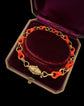 GEORGIAN CORAL & 18CT GOLD CHAIN BRACELET