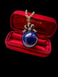 VICTORIAN LAPIS LAZULI SPHERE & DIAMOND BOW PENDANT
