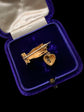 GEORGIAN GEM SET HAND WITH HEART LACE PIN BROOCH