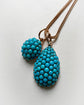 VICTORIAN LARGE TEARDROP PAVÉ TURQUOISE PENDANT