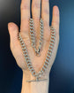 ANTIQUE CHUNKY SILVER CURB ALBERT CHAIN WITH T-BAR