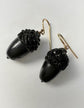 VICTORIAN WHITBY JET ACORN EARRINGS