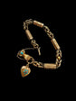 GEORGIAN 15CT GOLD BRACELET WITH A GEM SET HAND, SNAKE & HEART CLASP