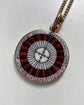 VINTAGE DOUBLE SIDED ROULETTE & PLAYING CARD DISC PENDANT