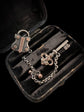 19TH CENTURY SILVER PADLOCK & KEY BROOCH