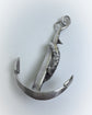VINTAGE LARGE SILVER ANCHOR & FISH PENDANT