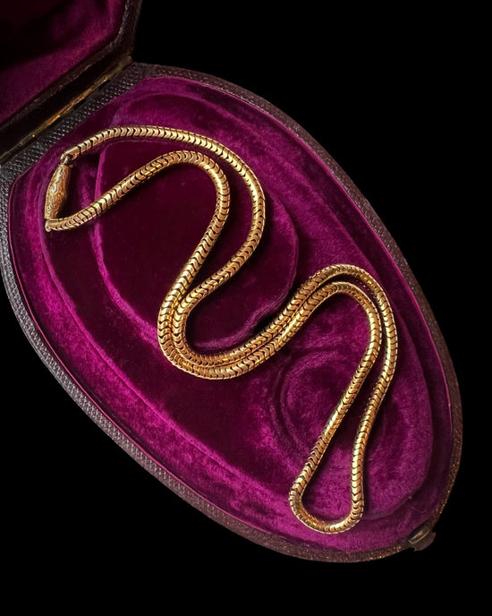 VICTORIAN 15CT GOLD BRAZILIAN / SNAKE LINK CHAIN