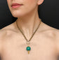 ETRUSCAN REVIVAL MALACHITE SPHERE PENDANT