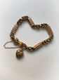 GEORGIAN 15CT GOLD BRACELET WITH A GEM SET HAND, SNAKE & HEART CLASP