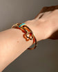 ANTIQUE 15CT GOLD & TURQUOISE KEY BANGLE